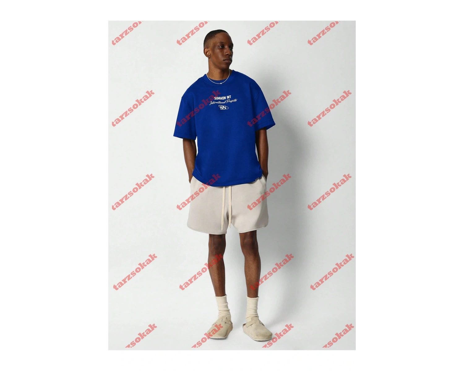 Model 3279 Erkek Yazlık Yuvarlak Yaka Kısa Kollu Günlük Tişört, Yaz