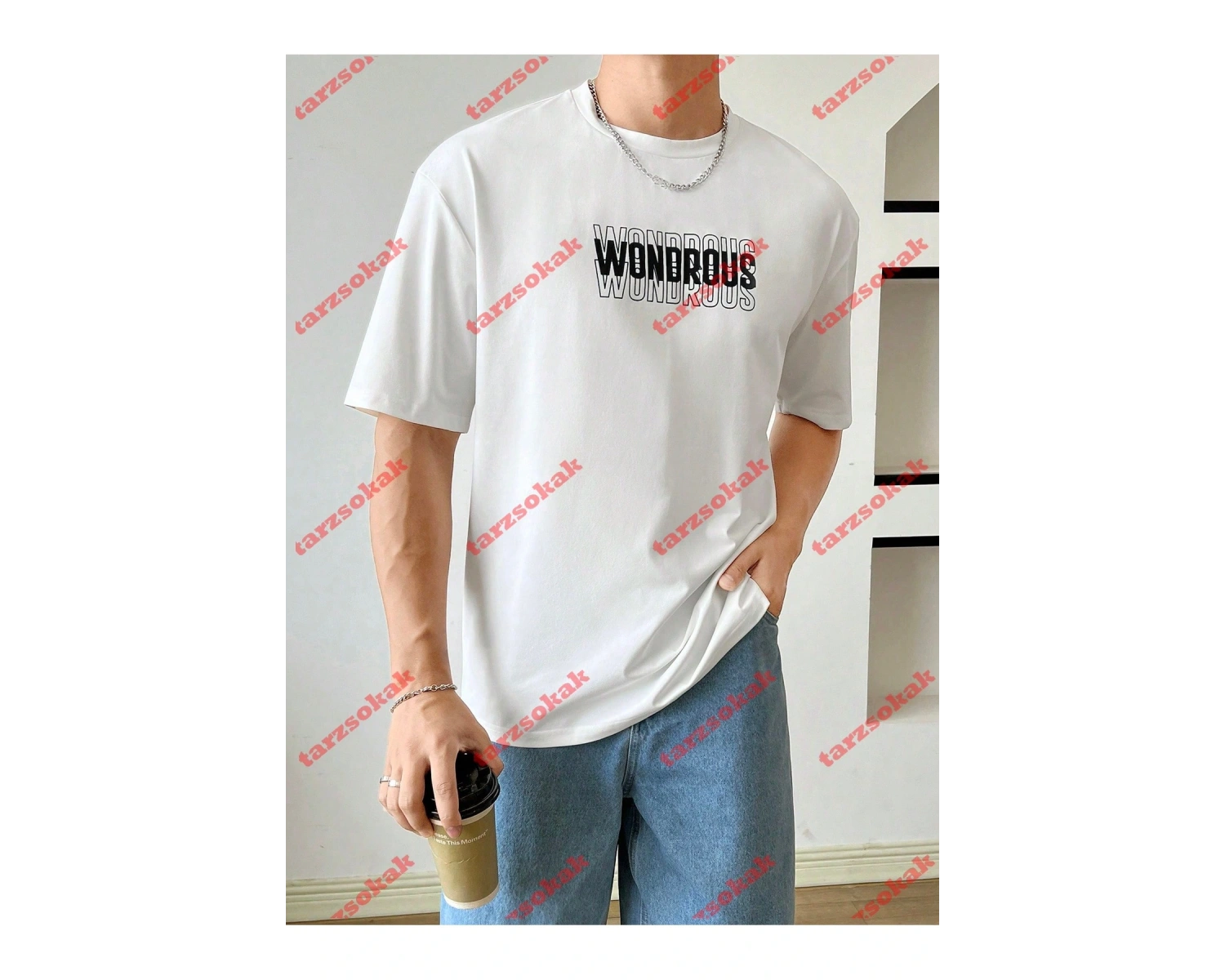 Model 3285 Erkek Yazlık Yuvarlak Yaka Kısa Kollu Günlük Tişört, Yaz