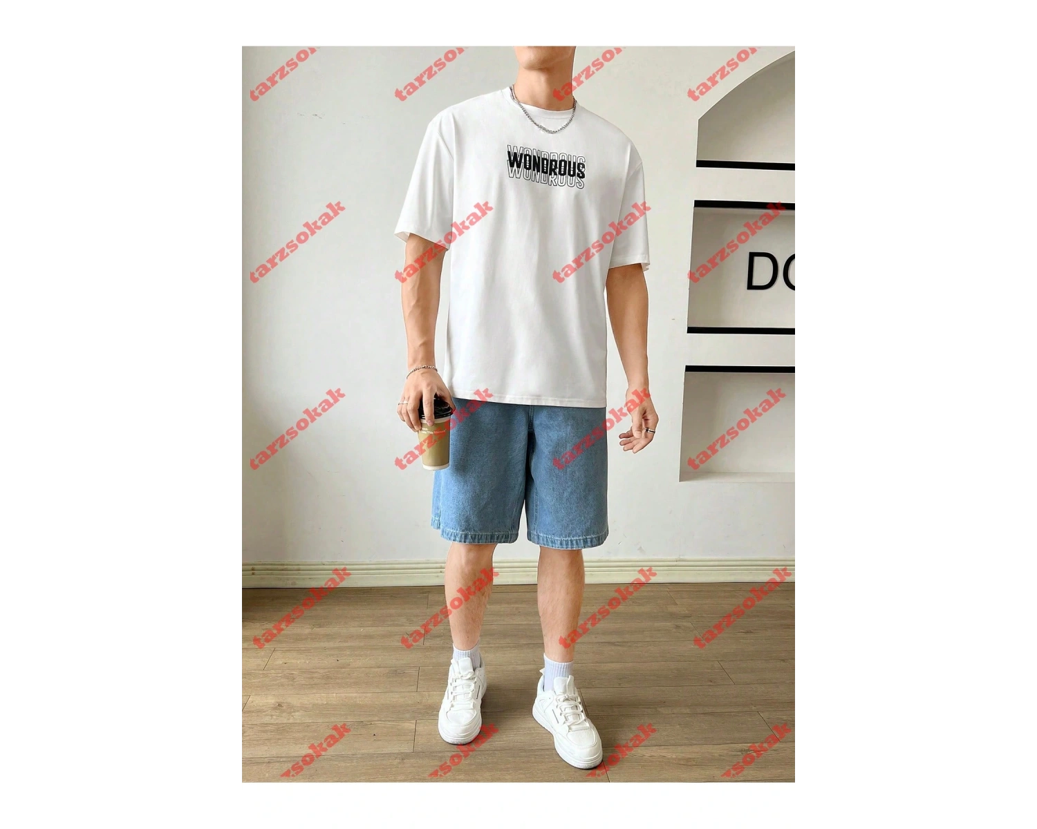 Model 3285 Erkek Yazlık Yuvarlak Yaka Kısa Kollu Günlük Tişört, Yaz