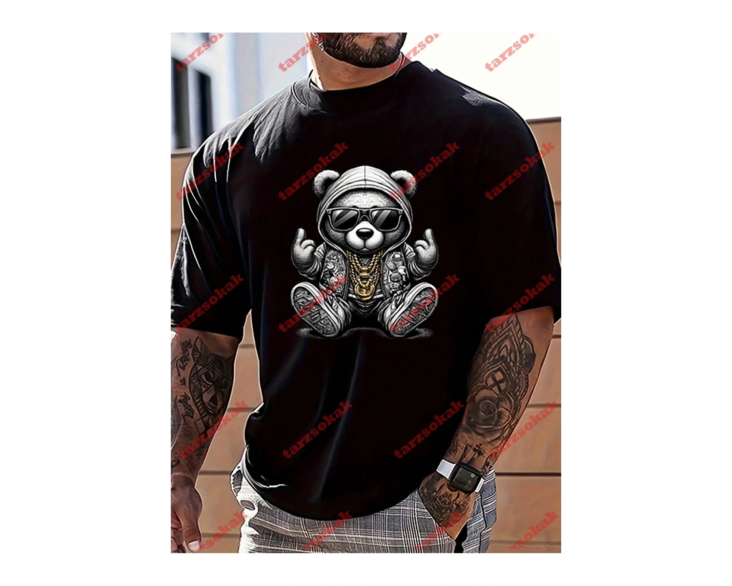 Model 3313 Erkek Yazlık Yuvarlak Yaka Kısa Kollu Günlük Tişört, Yaz