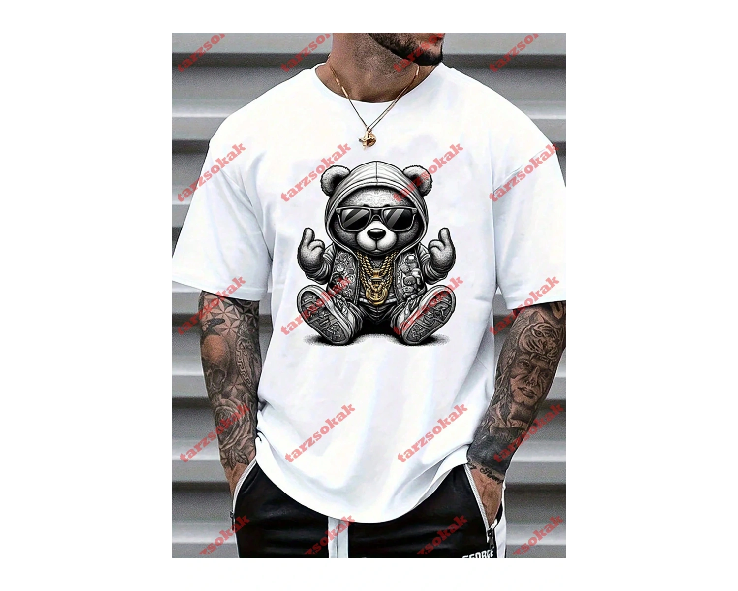 Model 3313 Erkek Yazlık Yuvarlak Yaka Kısa Kollu Günlük Tişört, Yaz