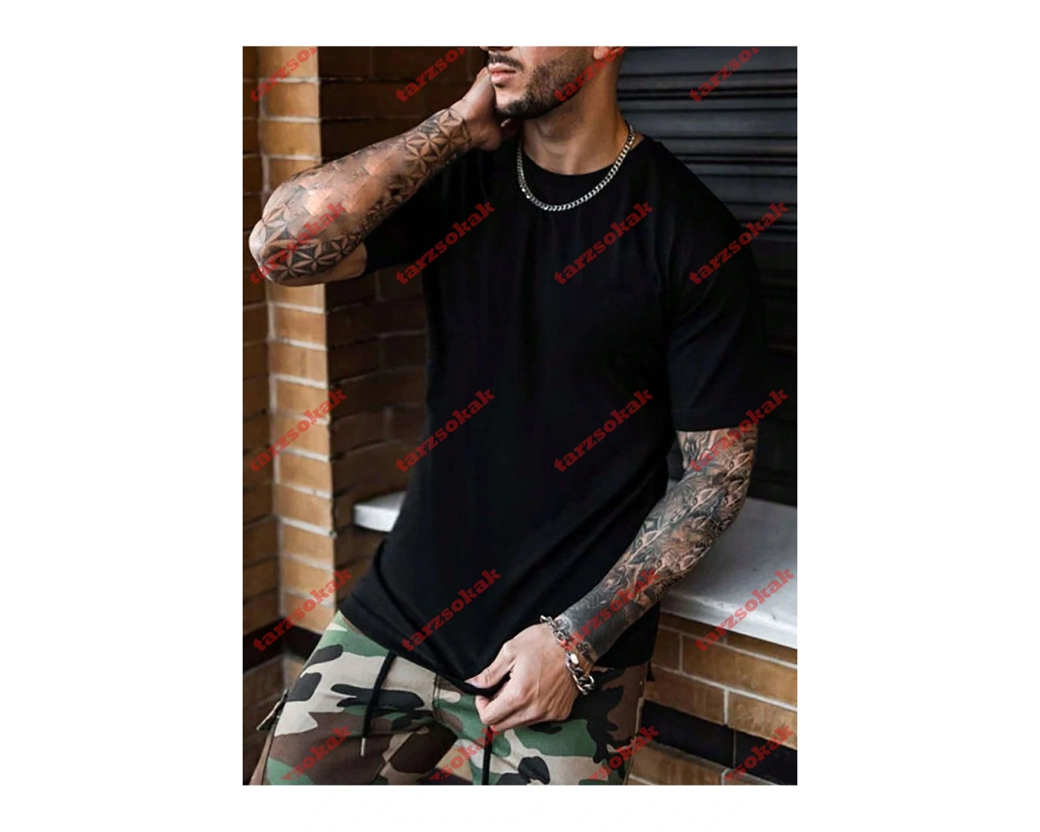 Model 3325 Erkek Yazlık Yuvarlak Yaka Kısa Kollu Günlük Tişört, Yaz