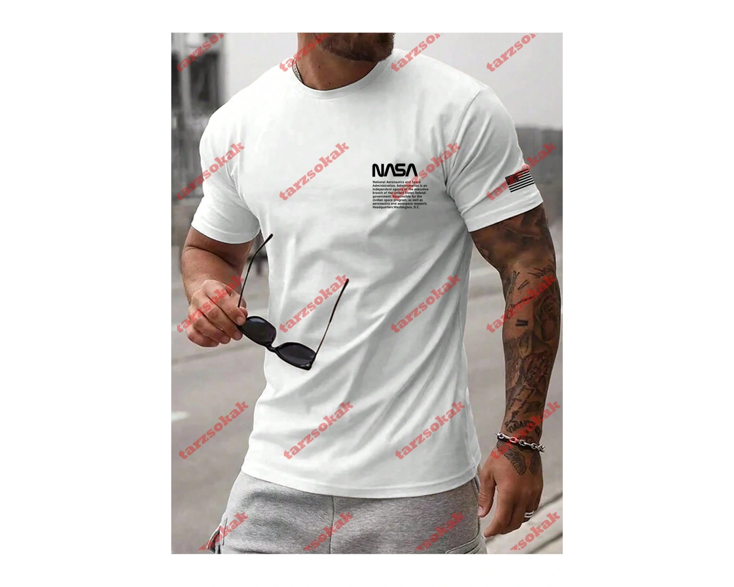 Model 3340 Erkek Yazlık Yuvarlak Yaka Kısa Kollu Günlük Tişört, Yaz