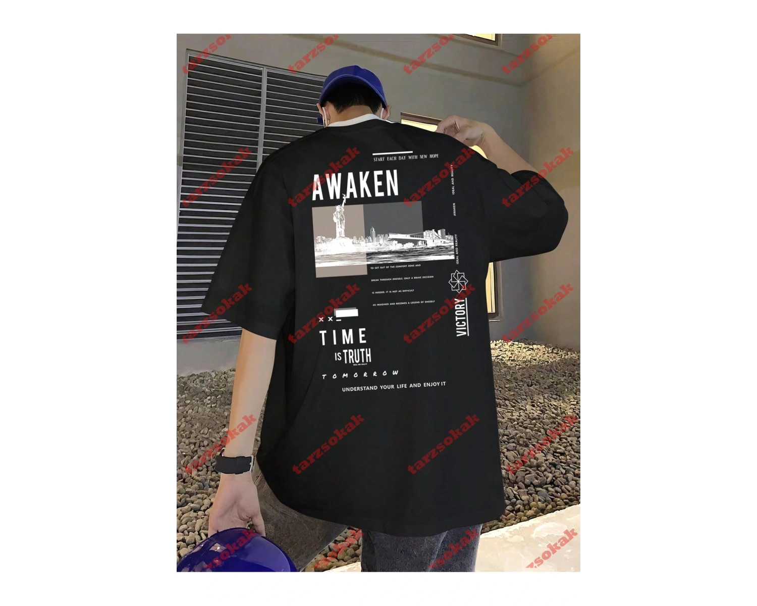 Model 3356 Erkek Yazlık Yuvarlak Yaka Kısa Kollu Günlük Tişört, Yaz