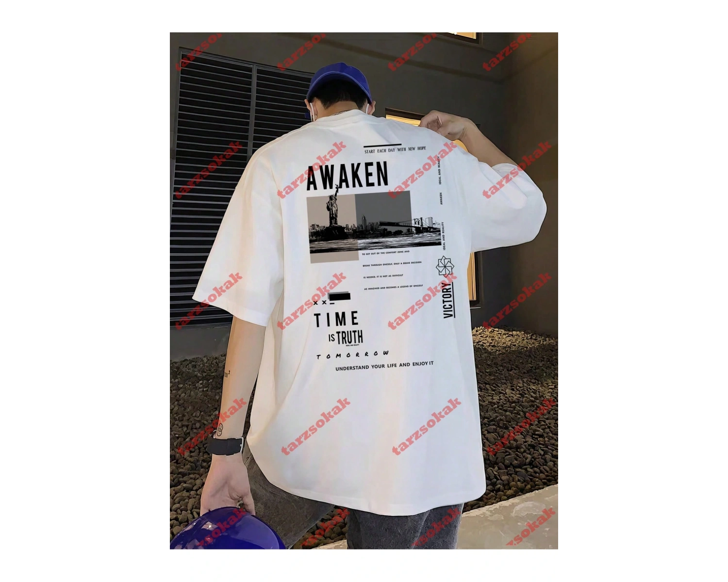 Model 3356 Erkek Yazlık Yuvarlak Yaka Kısa Kollu Günlük Tişört, Yaz