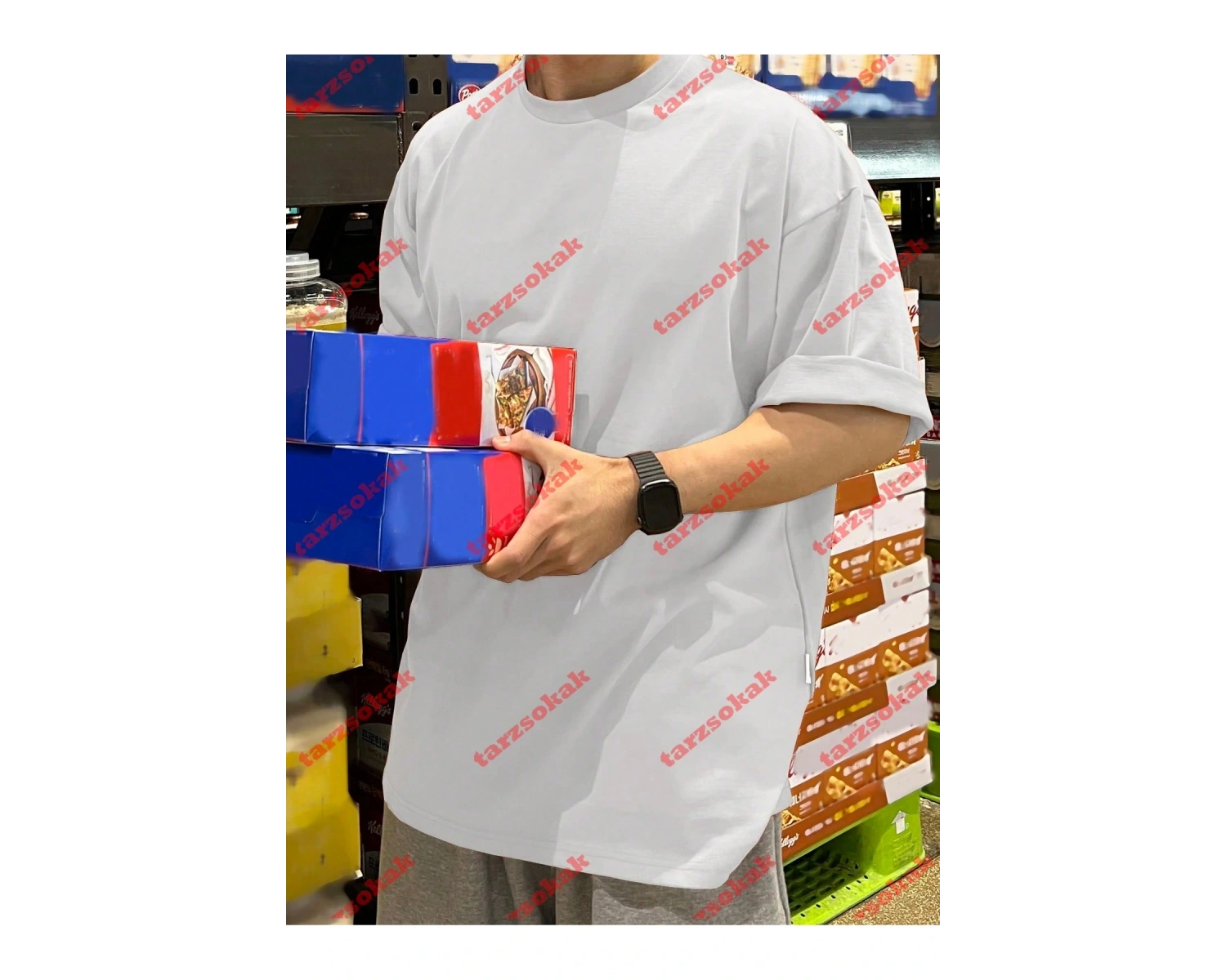 Model 3375 Erkek Yazlık Yuvarlak Yaka Kısa Kollu Günlük Tişört, Yaz