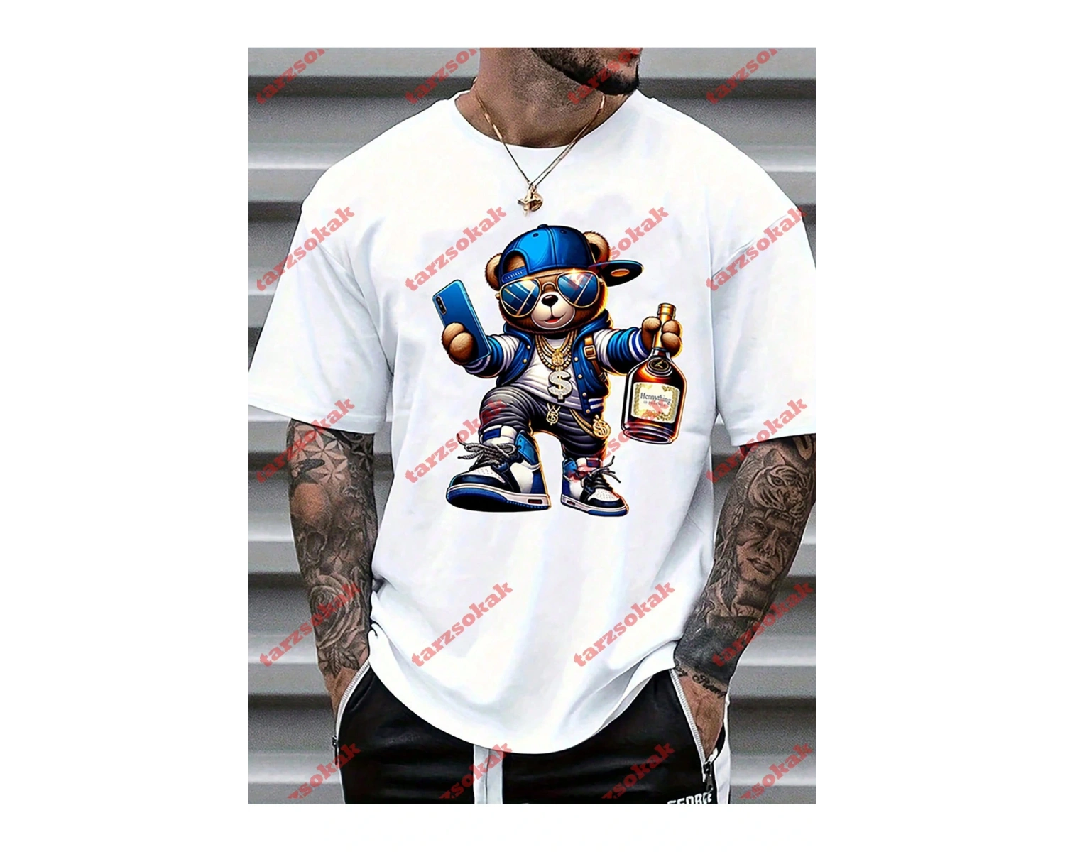 Model 3384 Erkek Yazlık Yuvarlak Yaka Kısa Kollu Günlük Tişört, Yaz