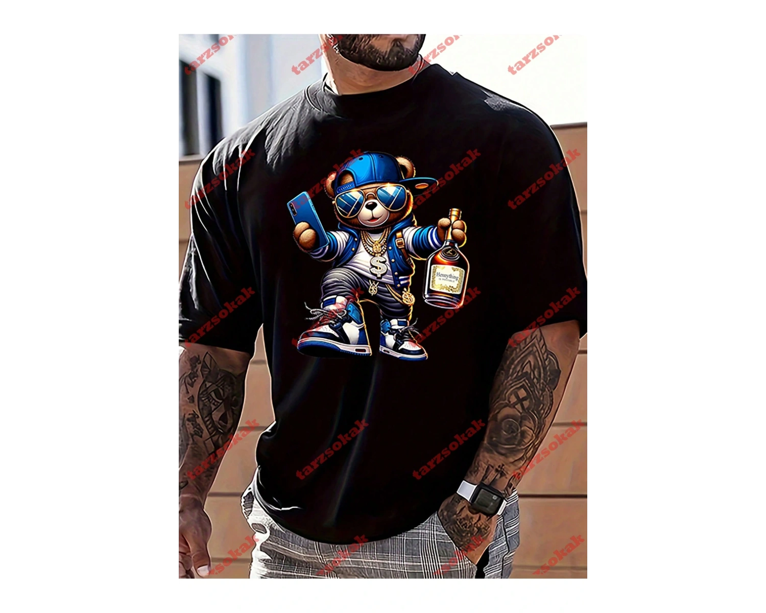 Model 3384 Erkek Yazlık Yuvarlak Yaka Kısa Kollu Günlük Tişört, Yaz