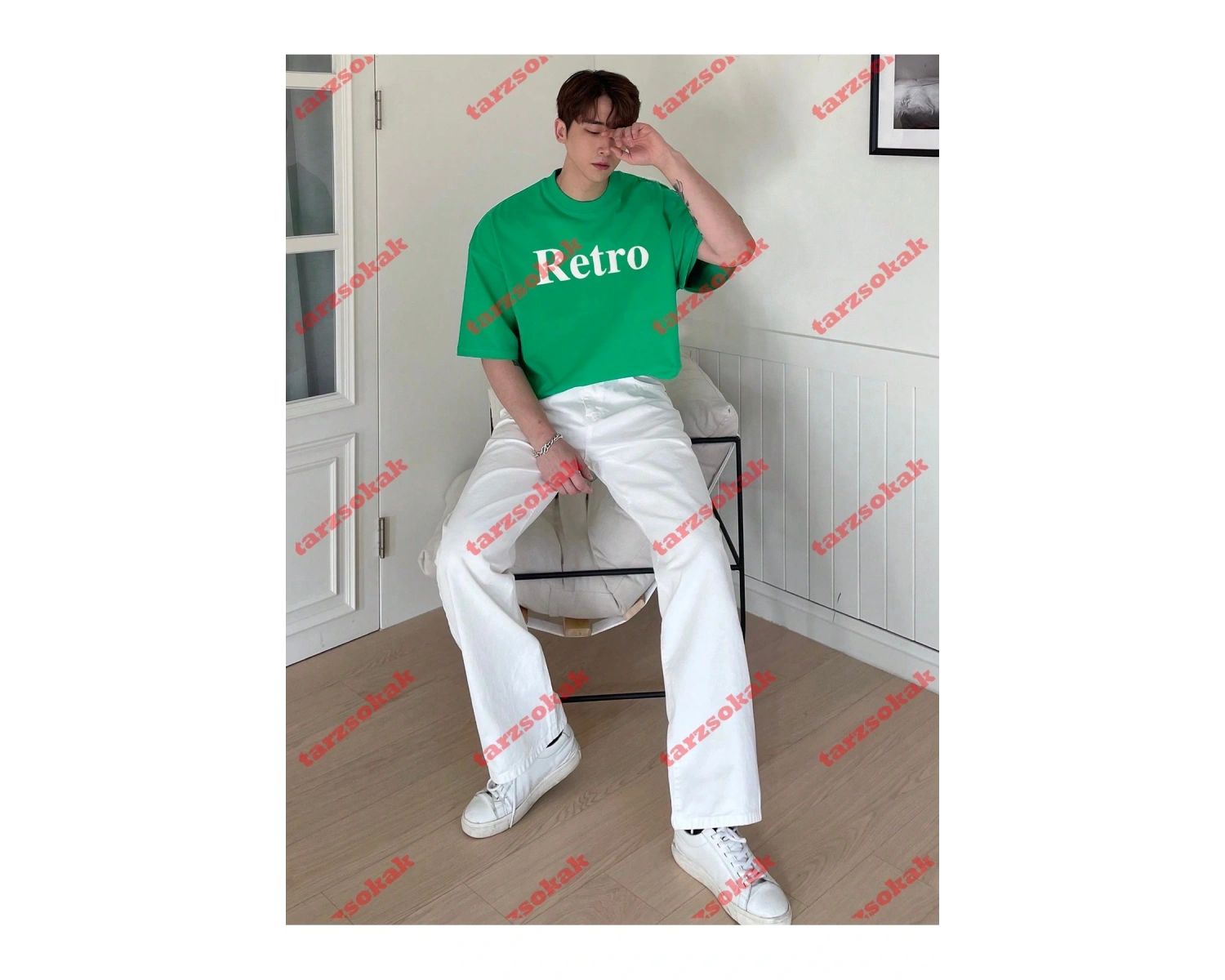 Model 3397 Erkek Yazlık Yuvarlak Yaka Kısa Kollu Günlük Tişört, Yaz