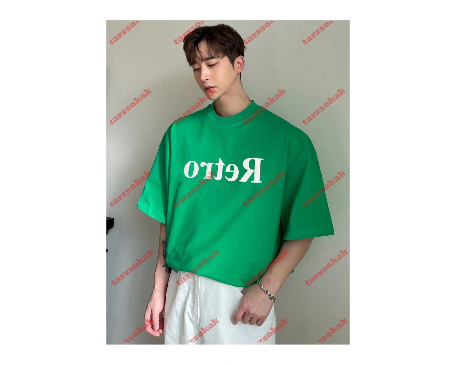 Model 3397 Erkek Yazlık Yuvarlak Yaka Kısa Kollu Günlük Tişört, Yaz