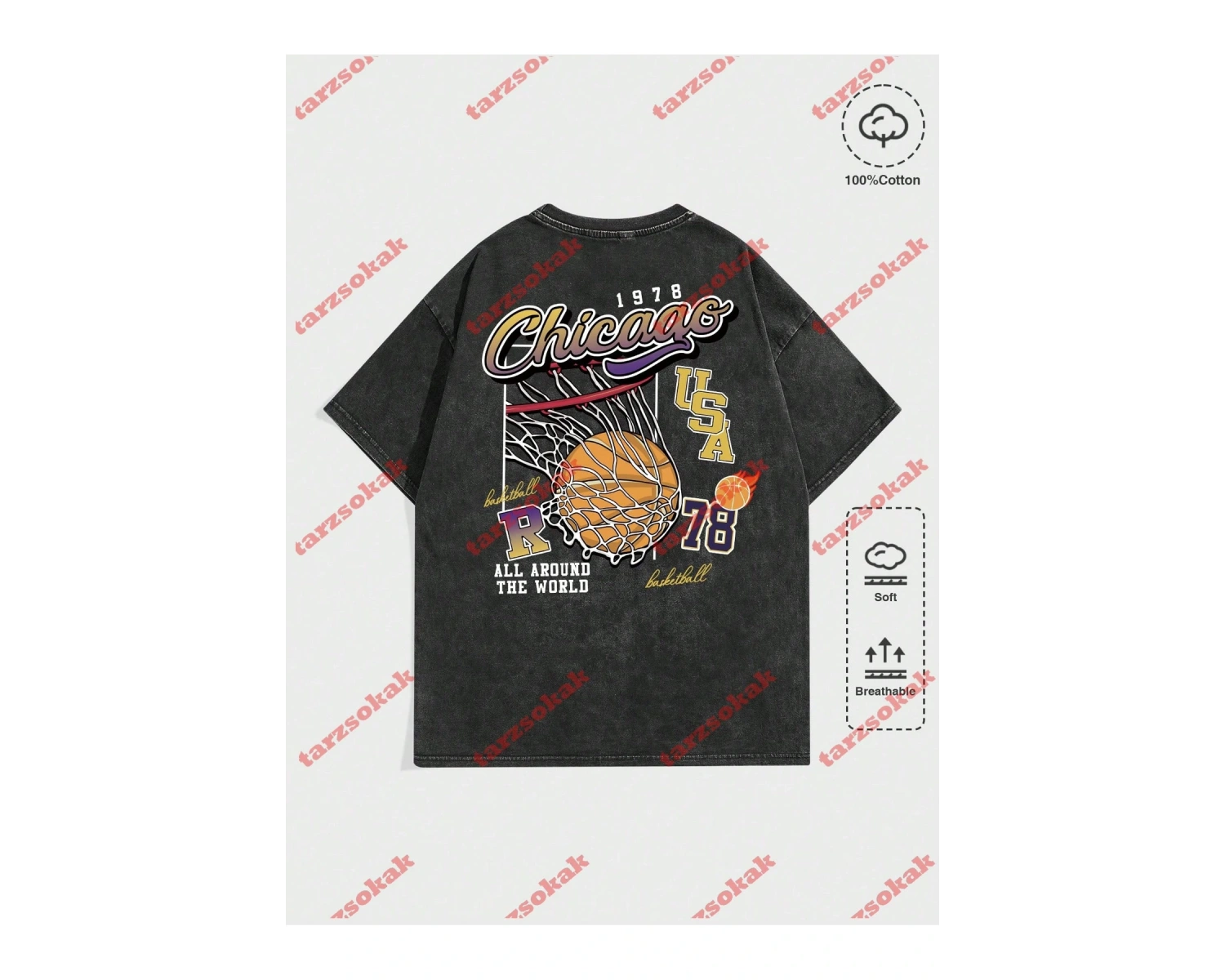 Model 3401 Erkek Yazlık Yuvarlak Yaka Kısa Kollu Günlük Tişört, Yaz