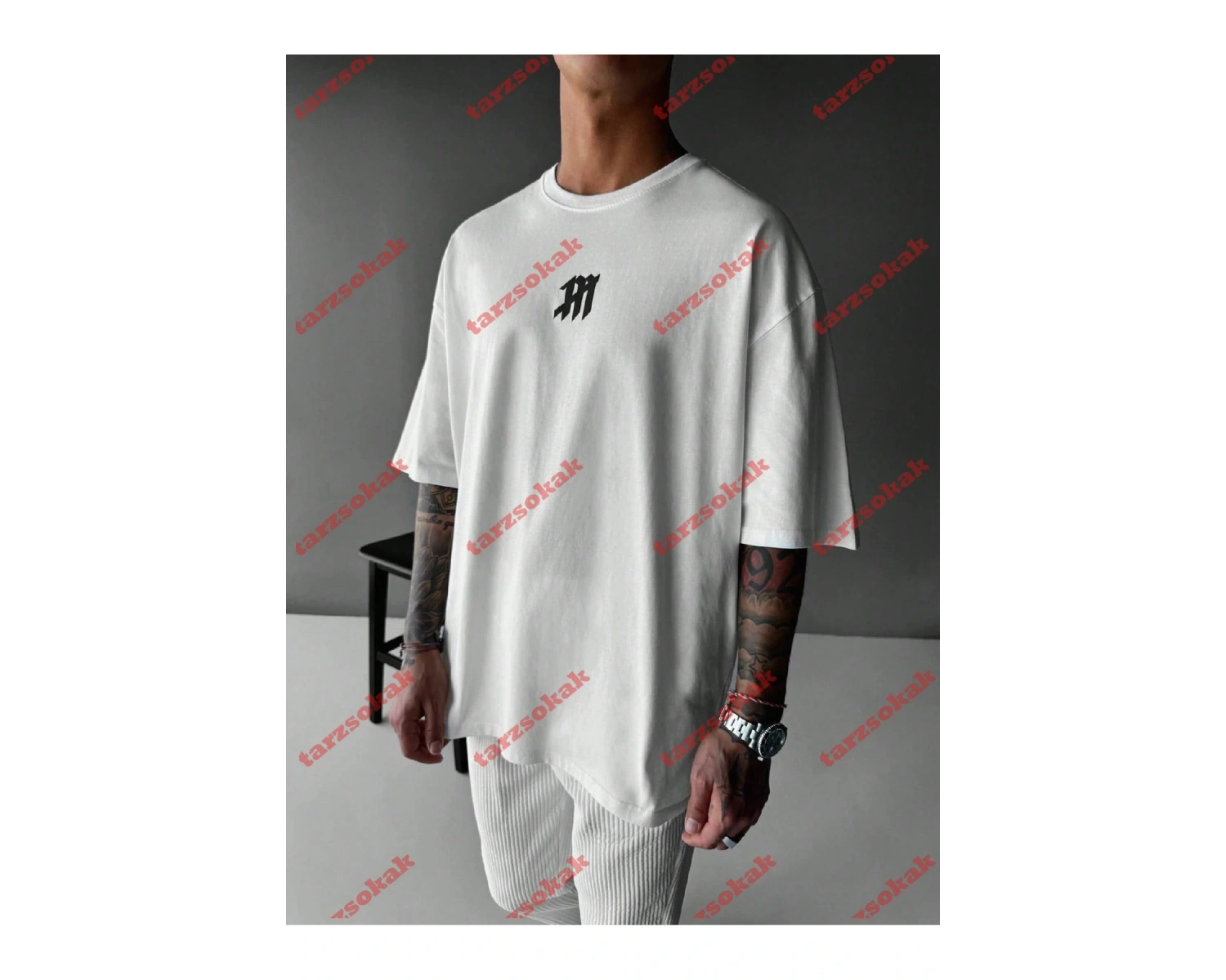 Model 3408 Erkek Yazlık Yuvarlak Yaka Kısa Kollu Günlük Tişört, Yaz