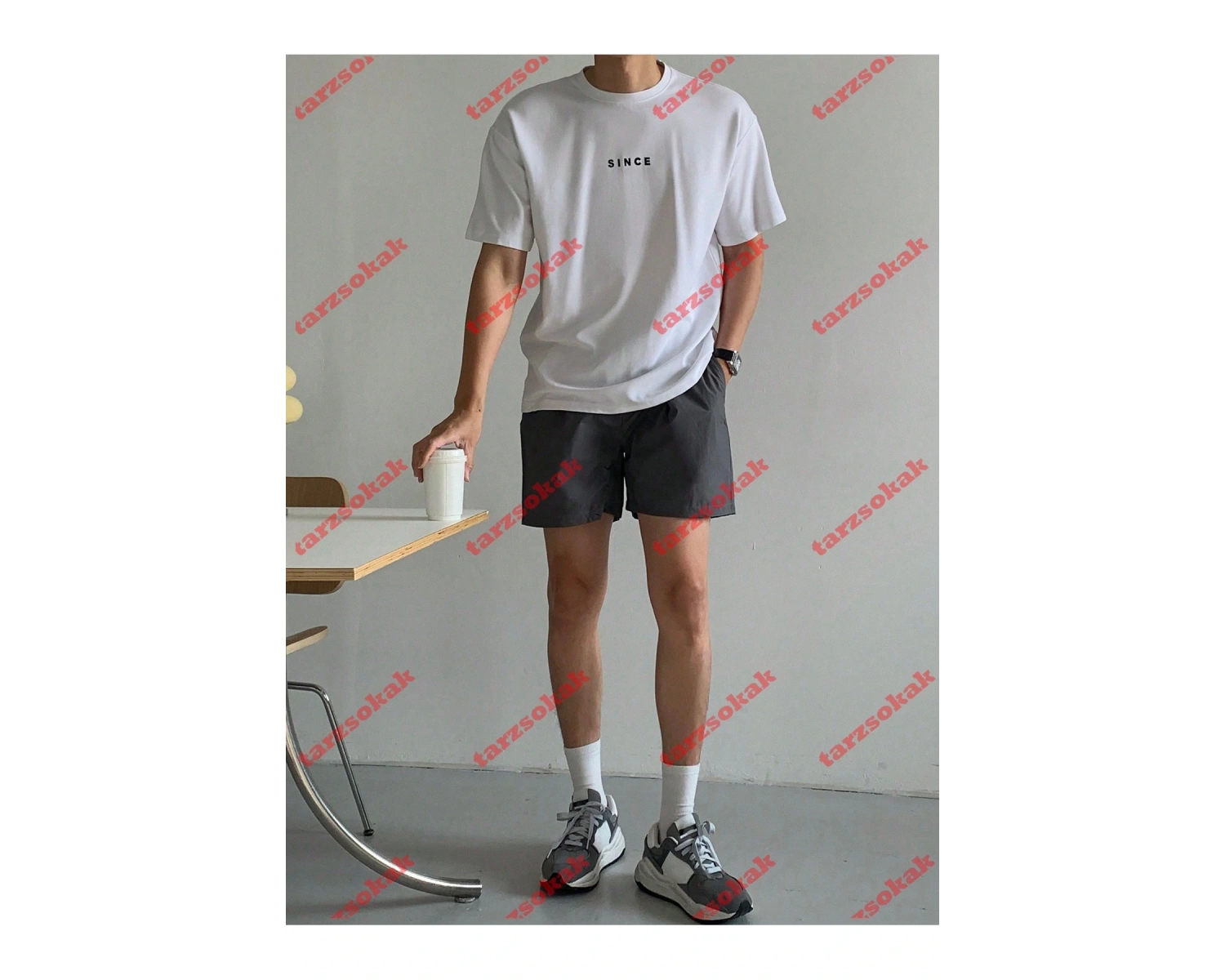 Model 3439 Erkek Yazlık Yuvarlak Yaka Kısa Kollu Günlük Tişört, Yaz