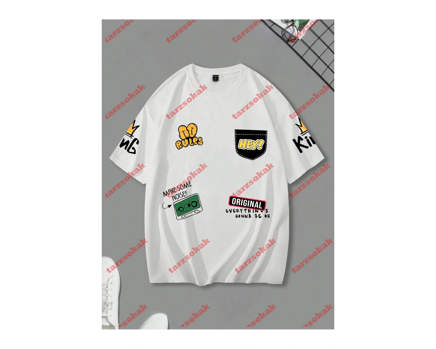 Model 3440 Erkek Yazlık Yuvarlak Yaka Kısa Kollu Günlük Tişört, Yaz