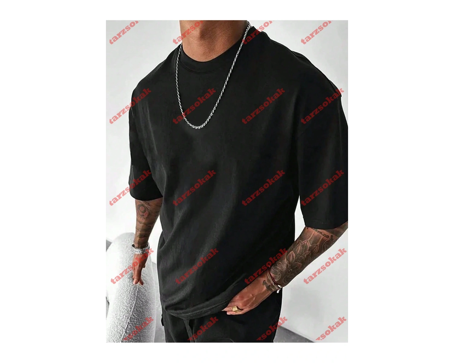 Model 3453 Erkek Yazlık Yuvarlak Yaka Kısa Kollu Günlük Tişört, Yaz