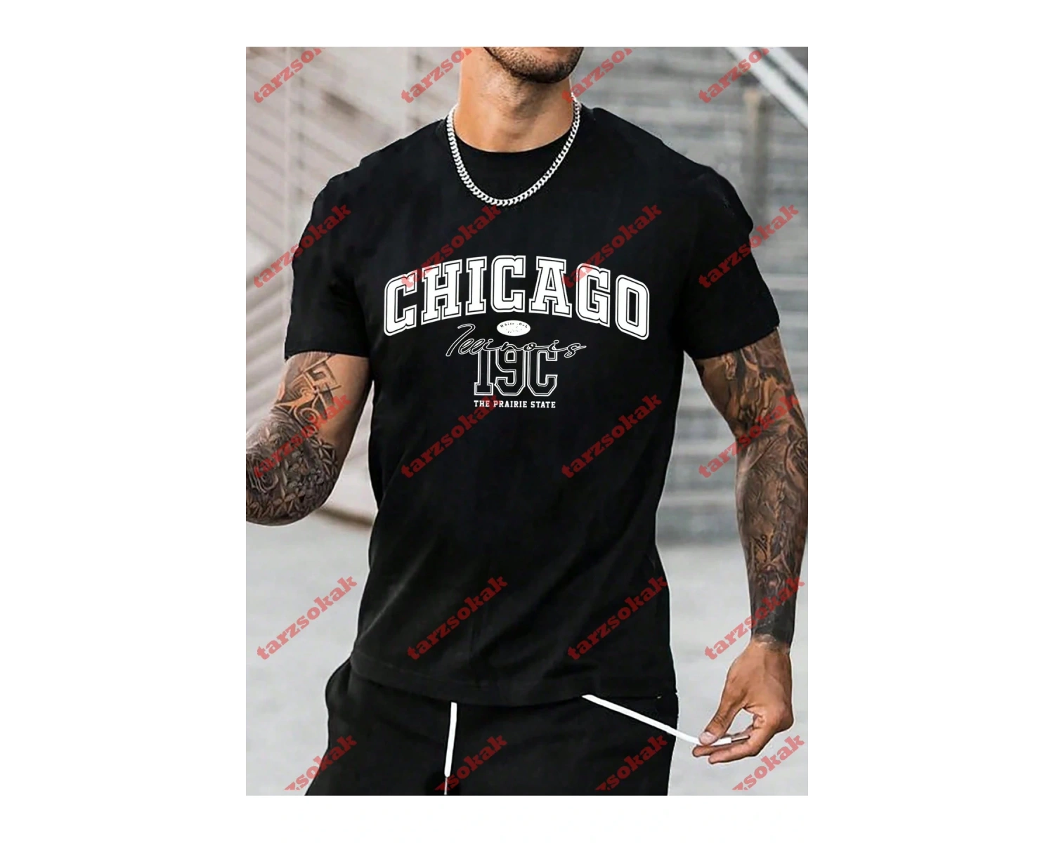 Model 3461 Erkek Yazlık Yuvarlak Yaka Kısa Kollu Günlük Tişört, Yaz