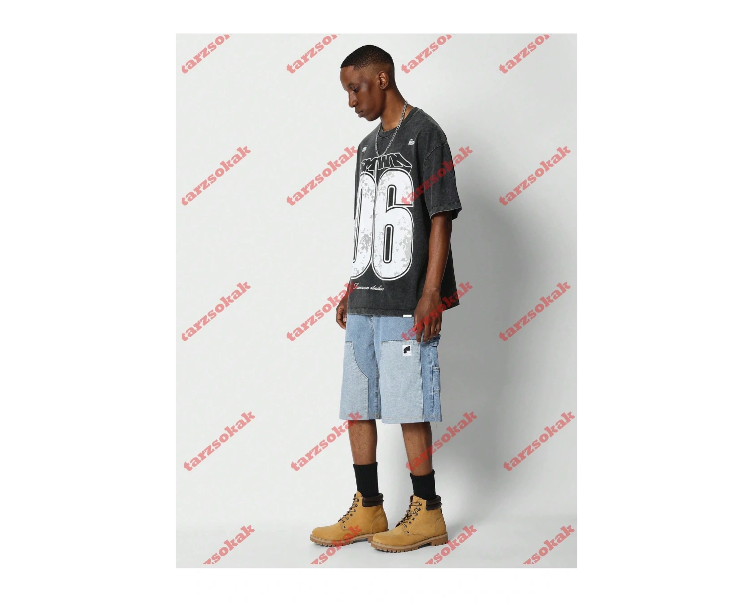 Model 3465 Erkek Yazlık Yuvarlak Yaka Kısa Kollu Günlük Tişört, Yaz