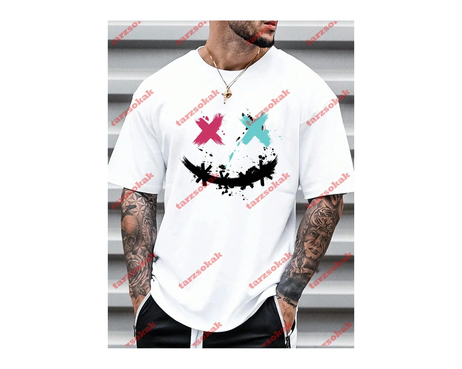 Model 3466 Erkek Yazlık Yuvarlak Yaka Kısa Kollu Günlük Tişört, Yaz