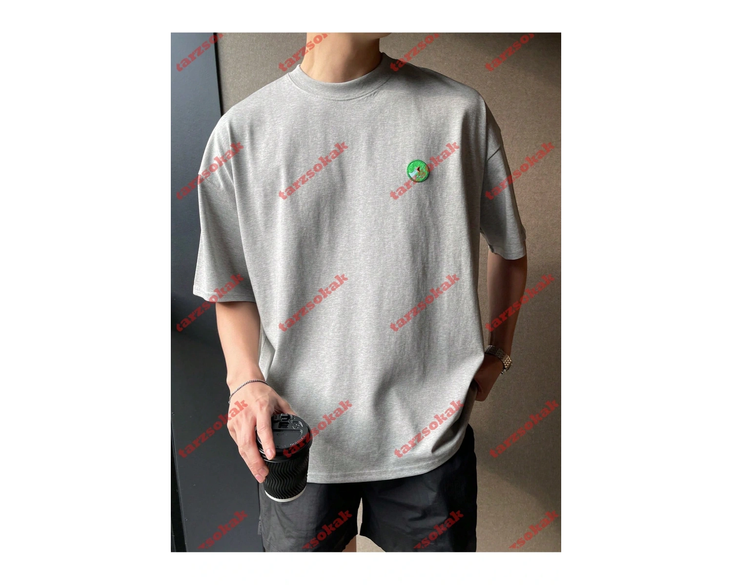 Model 3485 Erkek Yazlık Yuvarlak Yaka Kısa Kollu Günlük Tişört, Yaz