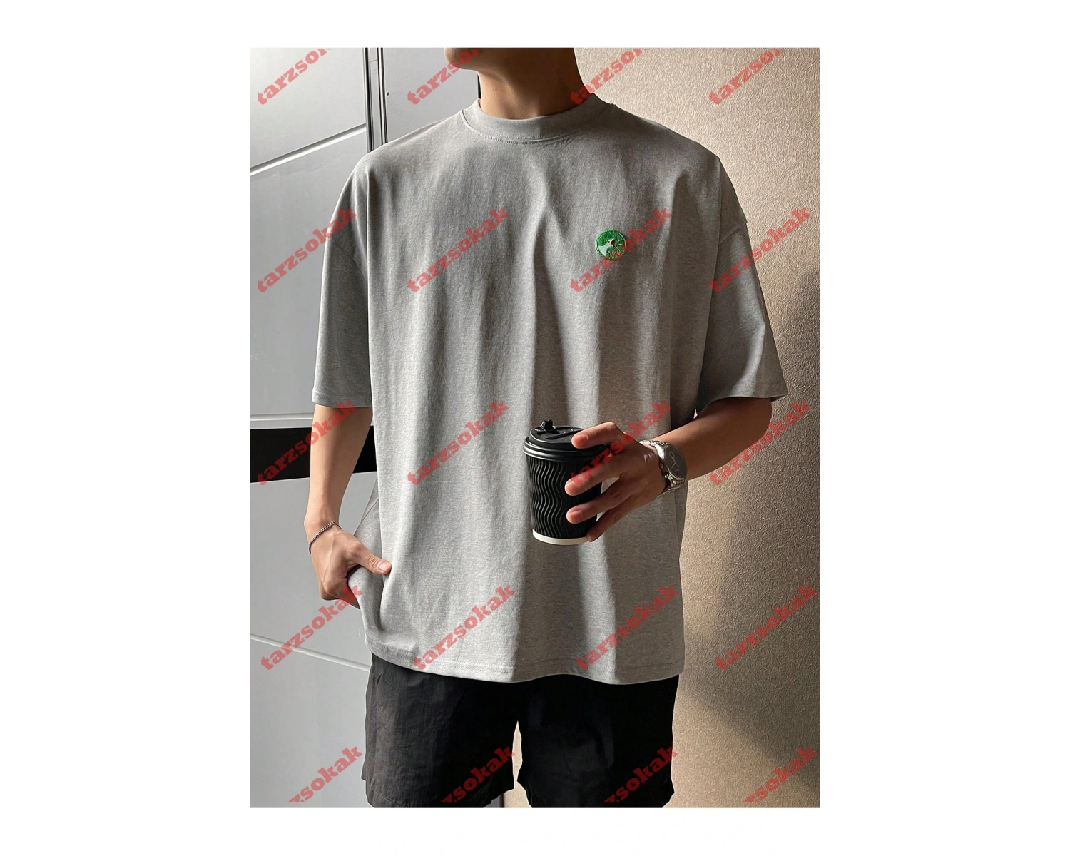 Model 3485 Erkek Yazlık Yuvarlak Yaka Kısa Kollu Günlük Tişört, Yaz