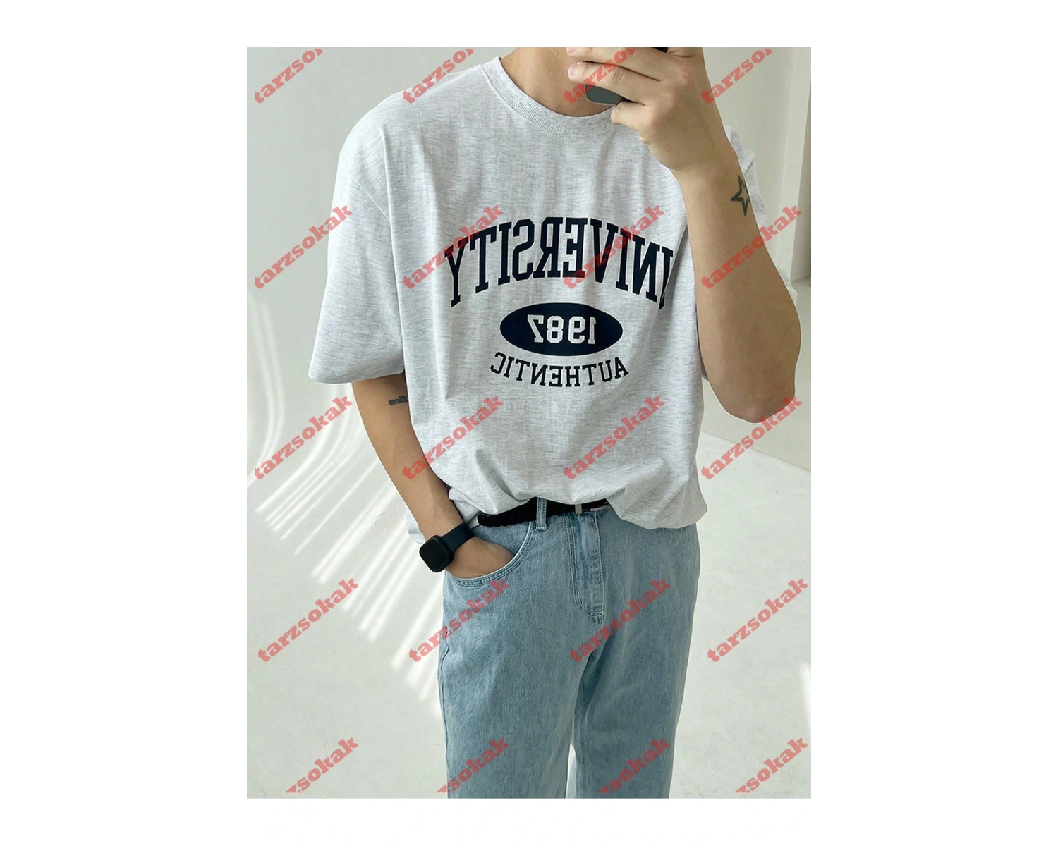 Model 3497 Erkek Yazlık Yuvarlak Yaka Kısa Kollu Günlük Tişört, Yaz