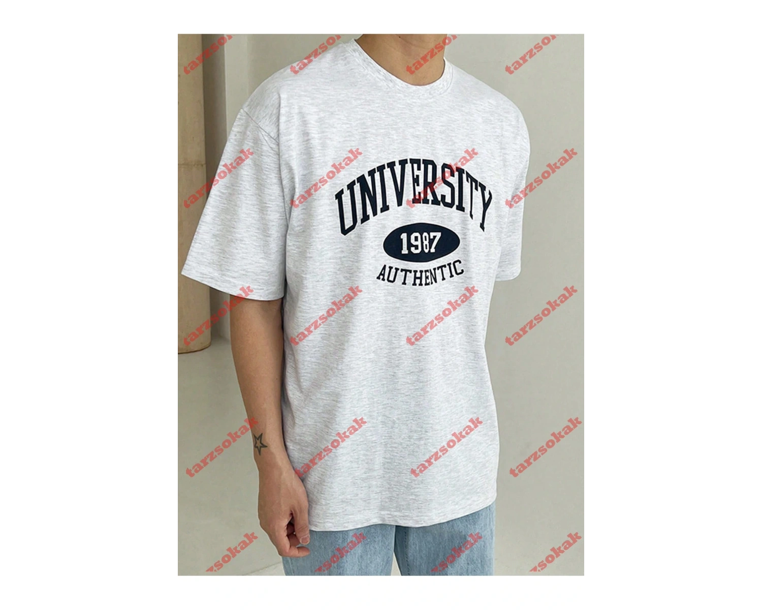 Model 3497 Erkek Yazlık Yuvarlak Yaka Kısa Kollu Günlük Tişört, Yaz