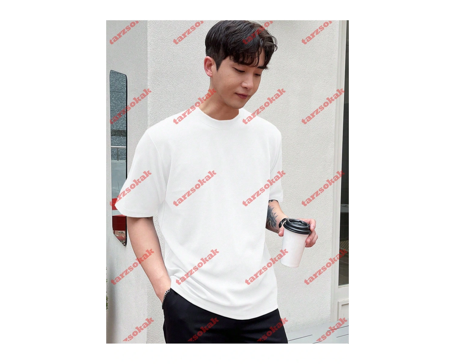 Model 3499 Erkek Yazlık Yuvarlak Yaka Kısa Kollu Günlük Tişört, Yaz