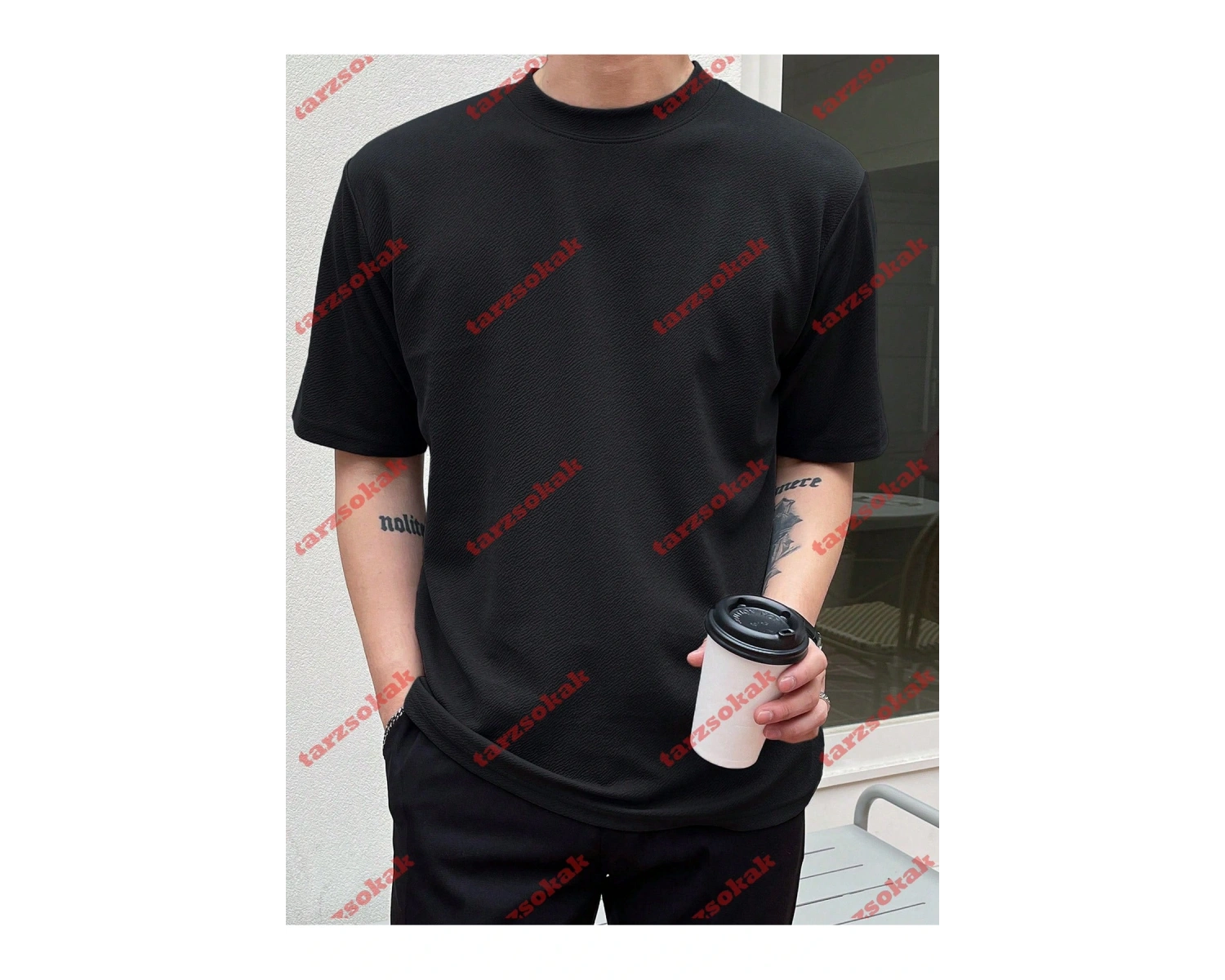 Model 3499 Erkek Yazlık Yuvarlak Yaka Kısa Kollu Günlük Tişört, Yaz