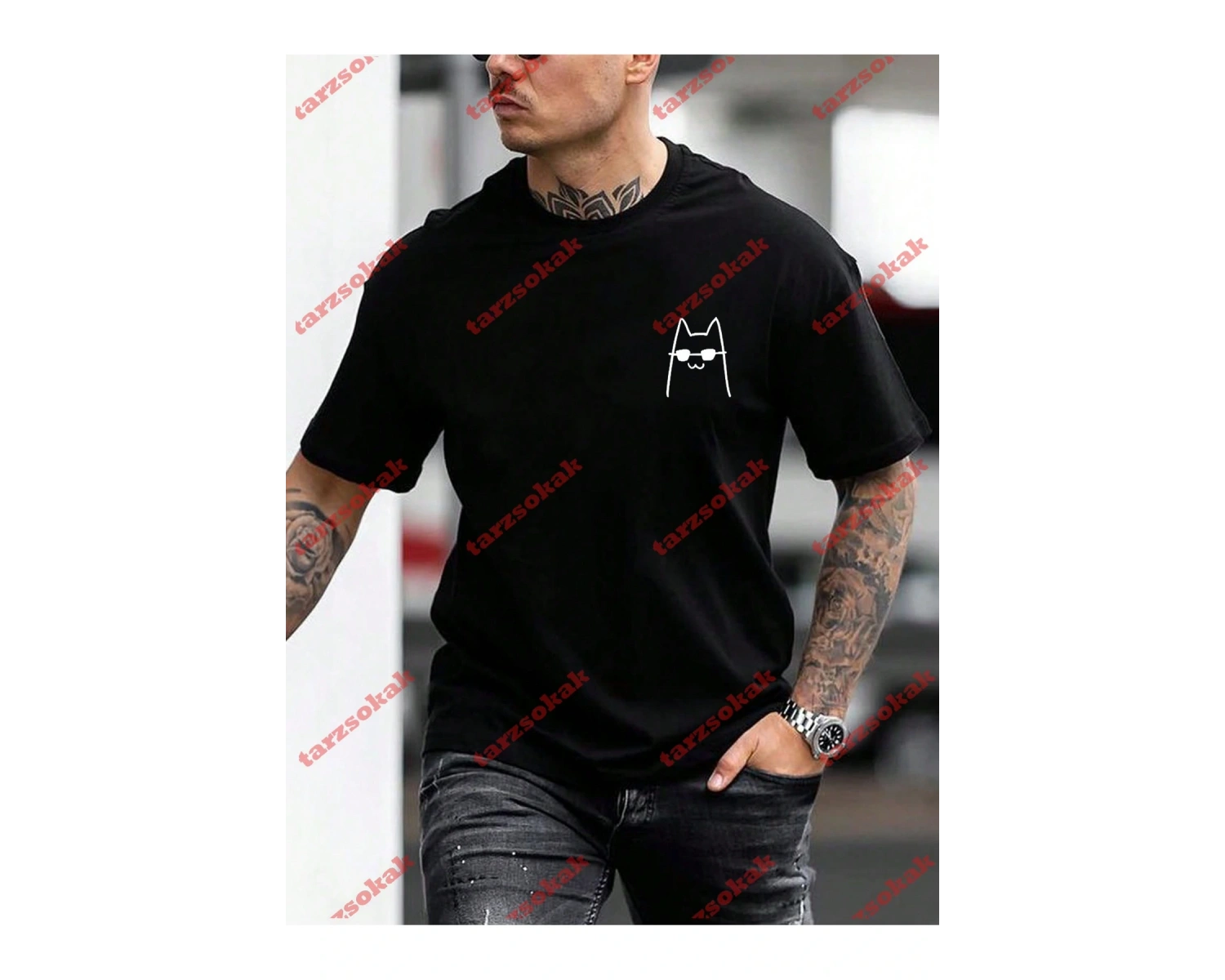 Model 3505 Erkek Yazlık Yuvarlak Yaka Kısa Kollu Günlük Tişört, Yaz