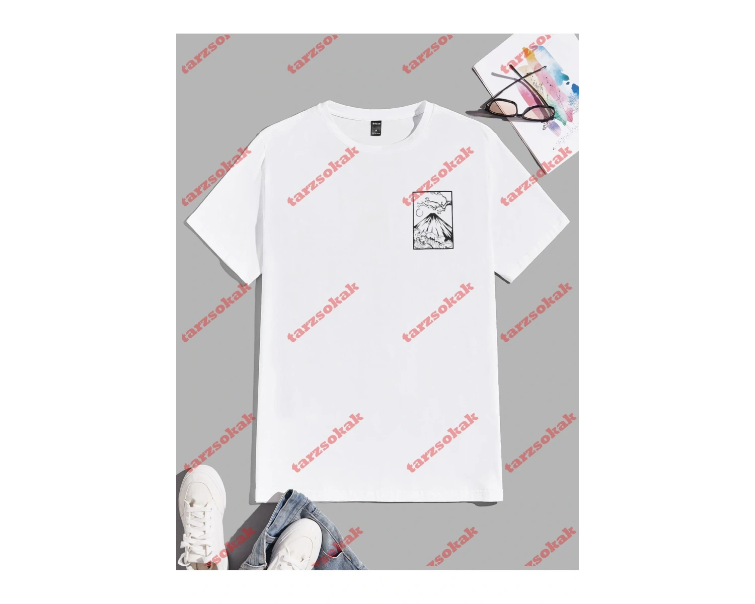 Model 3508 Erkek Yazlık Yuvarlak Yaka Kısa Kollu Günlük Tişört, Yaz