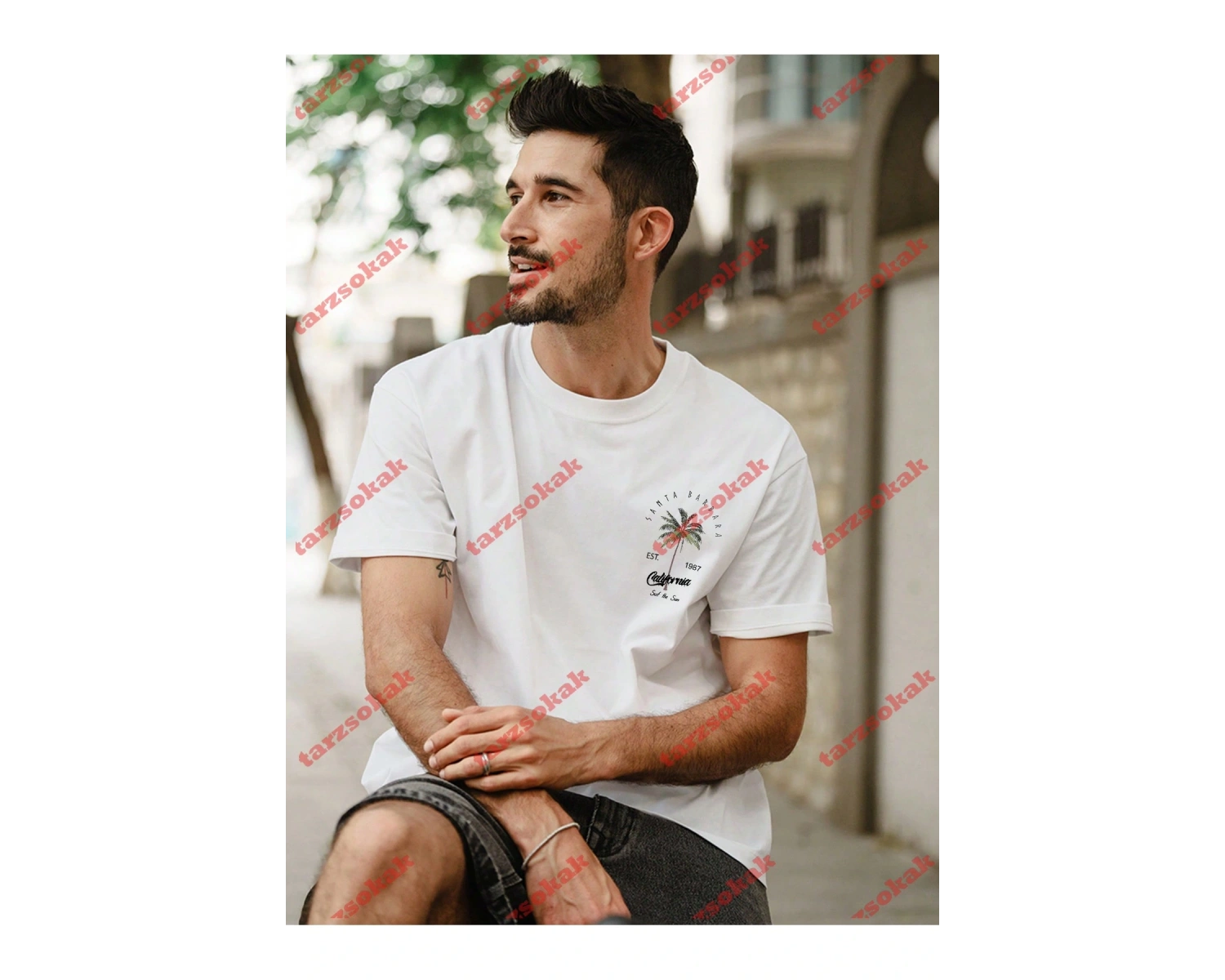 Model 3514 Erkek Yazlık Yuvarlak Yaka Kısa Kollu Günlük Tişört, Yaz