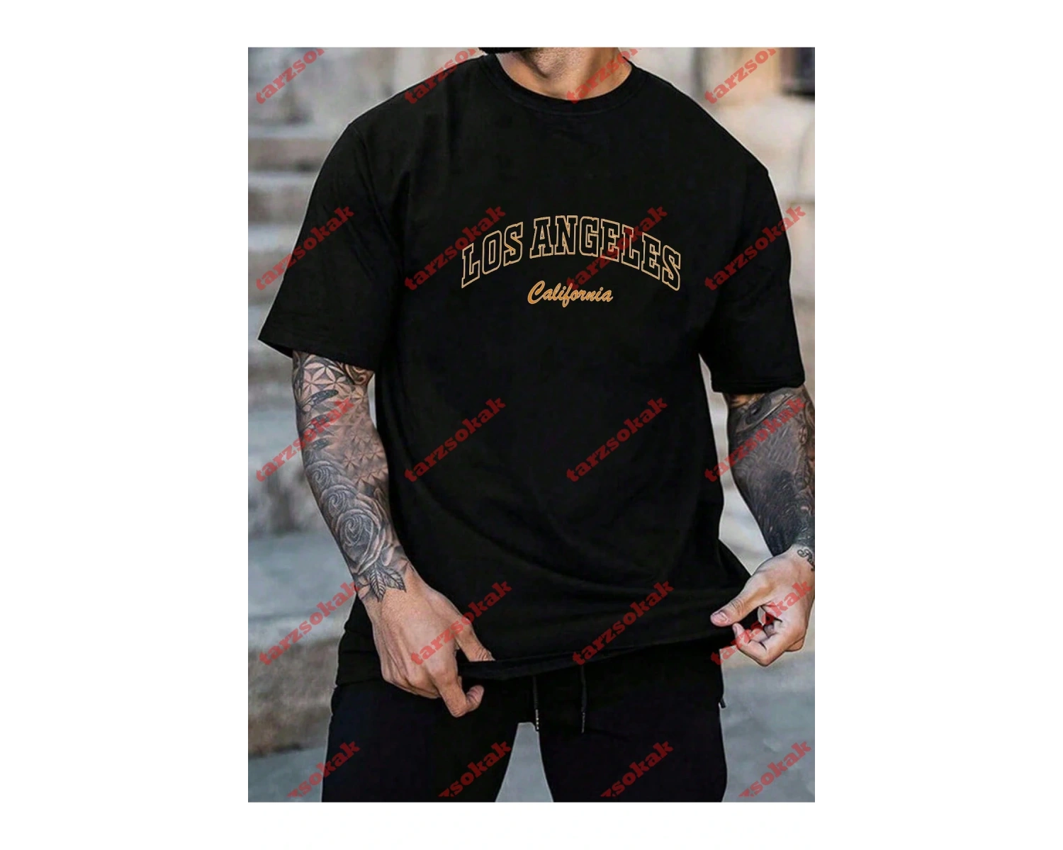 Model 3515 Erkek Yazlık Yuvarlak Yaka Kısa Kollu Günlük Tişört, Yaz