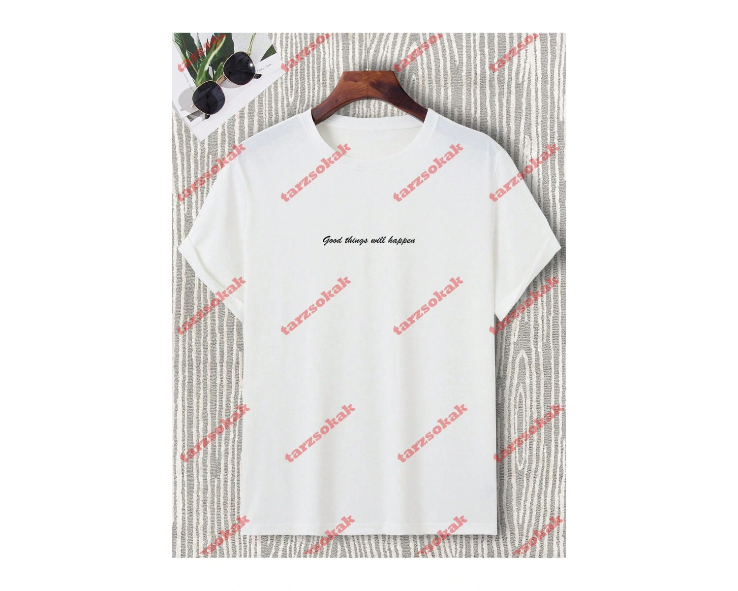 Model 3541 Erkek Yazlık Yuvarlak Yaka Kısa Kollu Günlük Tişört, Yaz