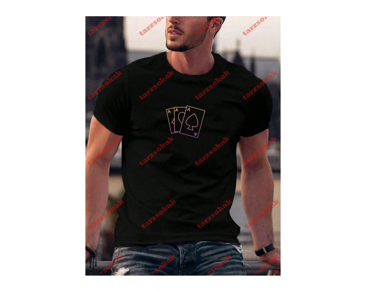 Model 3548 Erkek Yazlık Yuvarlak Yaka Kısa Kollu Günlük Tişört, Yaz