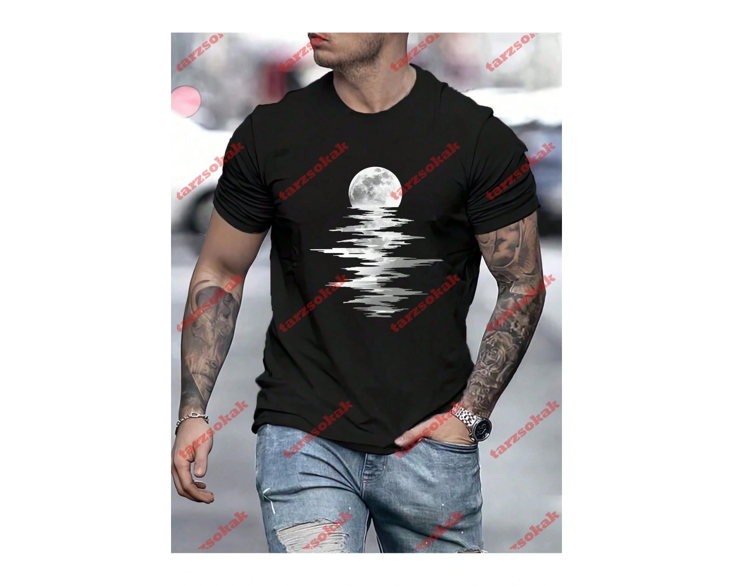 Model 3549 Erkek Yazlık Yuvarlak Yaka Kısa Kollu Günlük Tişört, Yaz