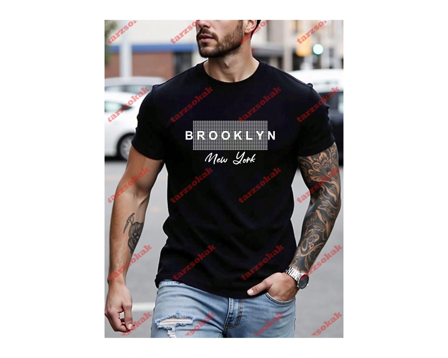 Model 3551 Erkek Yazlık Yuvarlak Yaka Kısa Kollu Günlük Tişört, Yaz