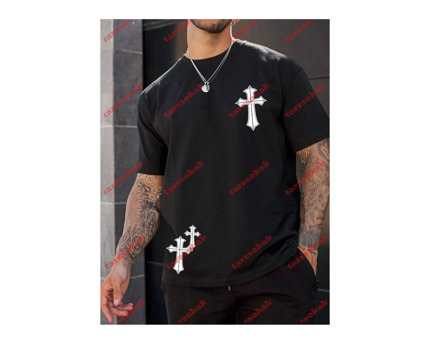 Model 3553 Erkek Yazlık Yuvarlak Yaka Kısa Kollu Günlük Tişört, Yaz