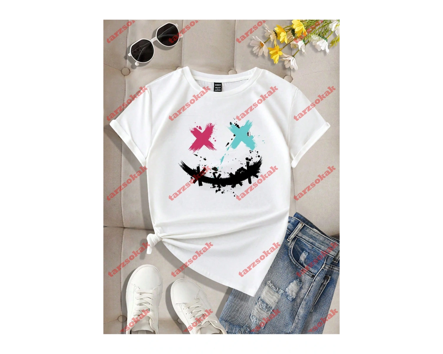 Model 3581 Erkek Yazlık Yuvarlak Yaka Kısa Kollu Günlük Tişört, Yaz