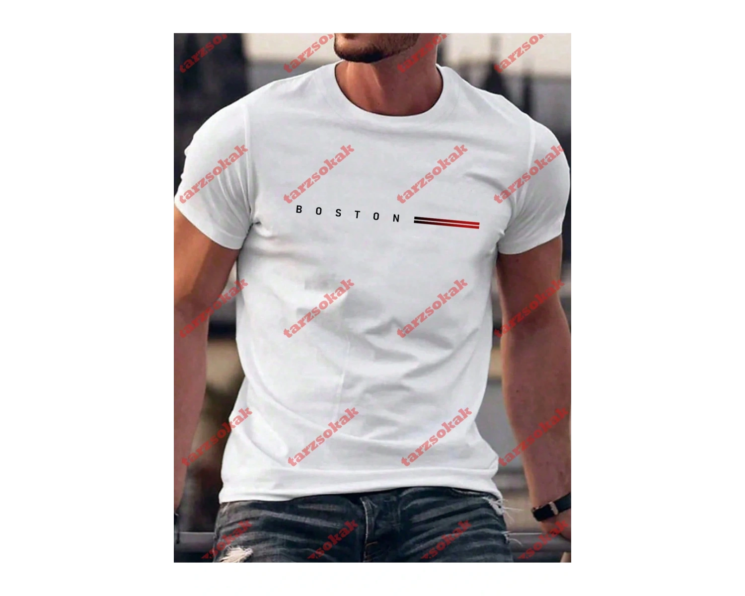 Model 3584 Erkek Yazlık Yuvarlak Yaka Kısa Kollu Günlük Tişört, Yaz