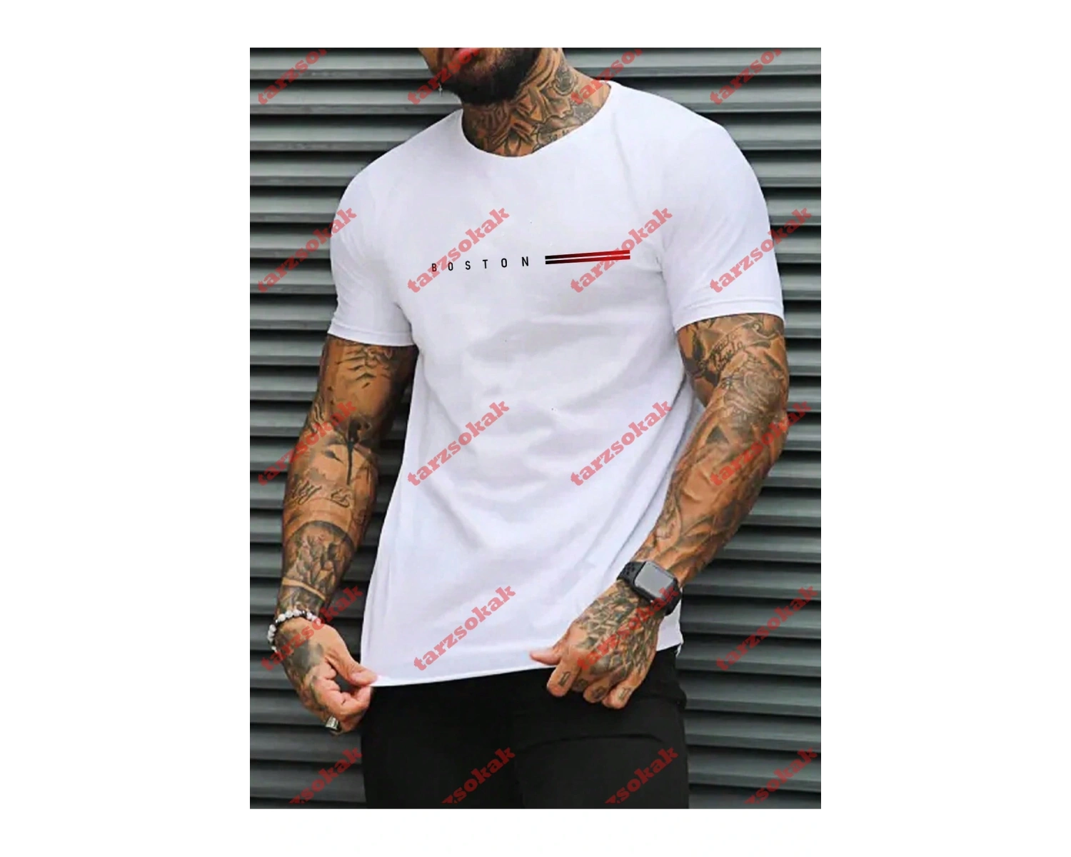 Model 3584 Erkek Yazlık Yuvarlak Yaka Kısa Kollu Günlük Tişört, Yaz