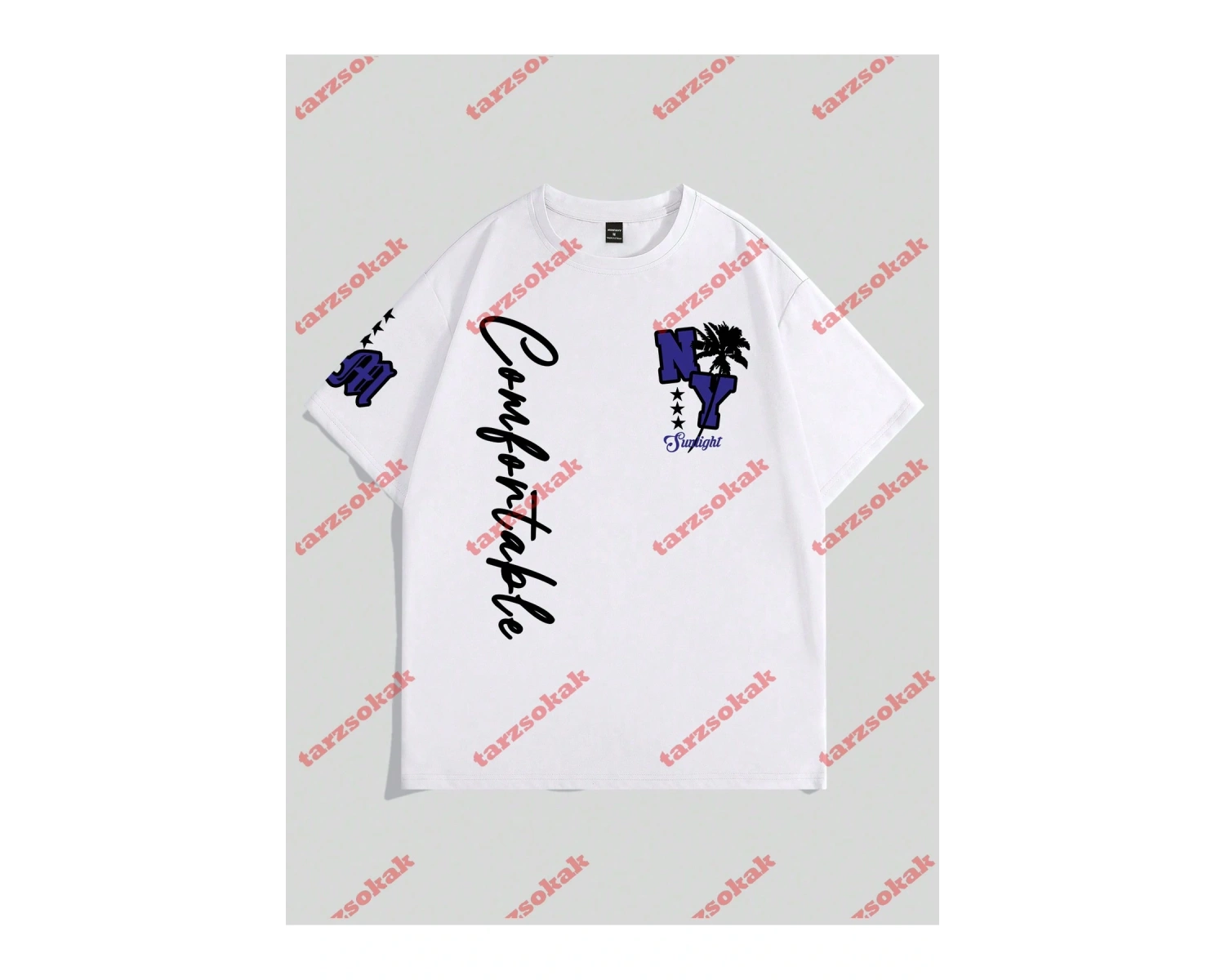 Model 3594 Erkek Yazlık Yuvarlak Yaka Kısa Kollu Günlük Tişört, Yaz