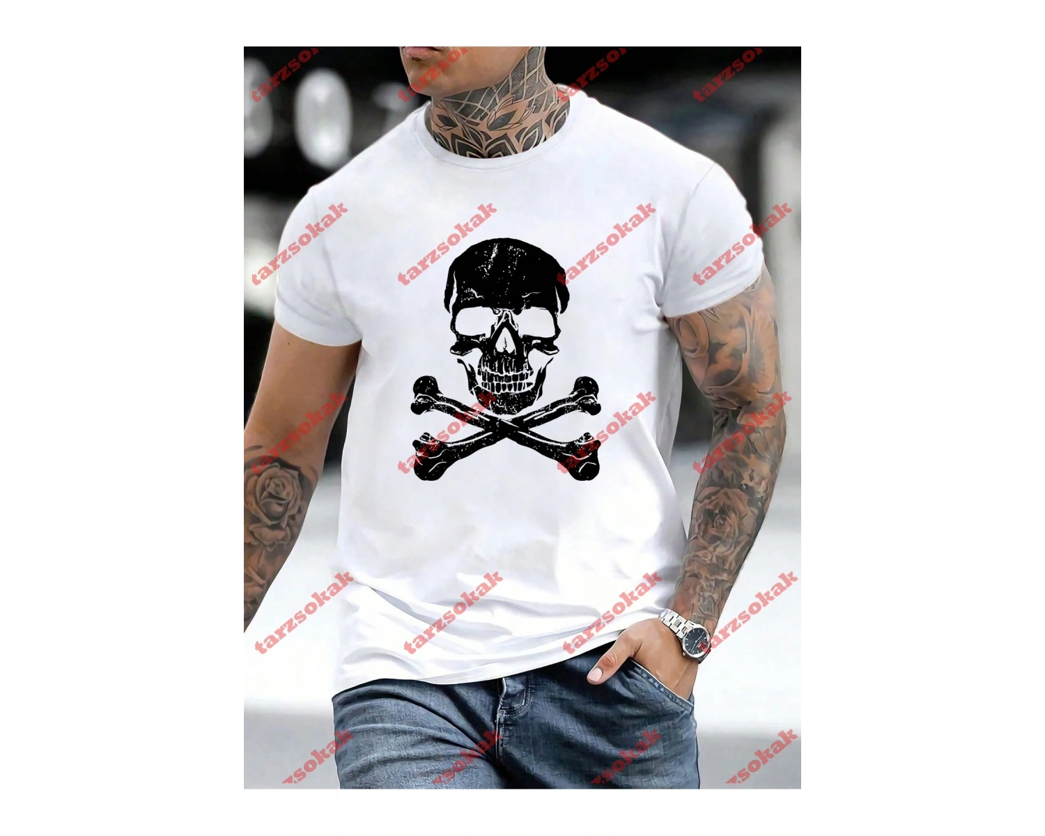 Model 3597 Erkek Yazlık Yuvarlak Yaka Kısa Kollu Günlük Tişört, Yaz