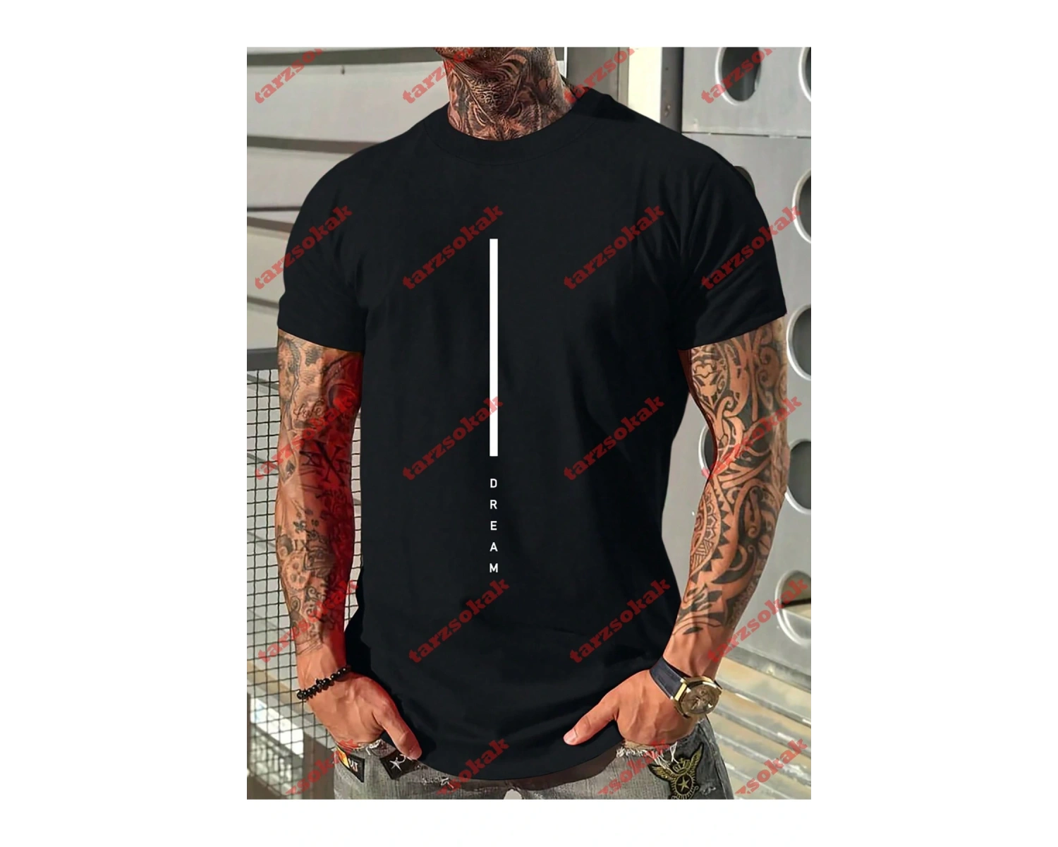 Model 3598 Erkek Yazlık Yuvarlak Yaka Kısa Kollu Günlük Tişört, Yaz