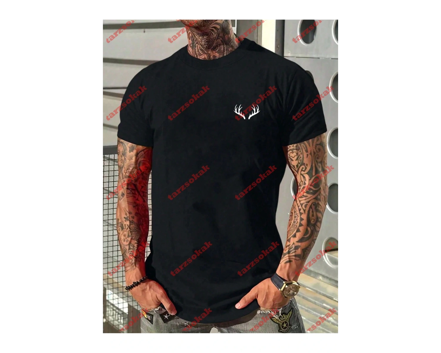 Model 3599 Erkek Yazlık Yuvarlak Yaka Kısa Kollu Günlük Tişört, Yaz