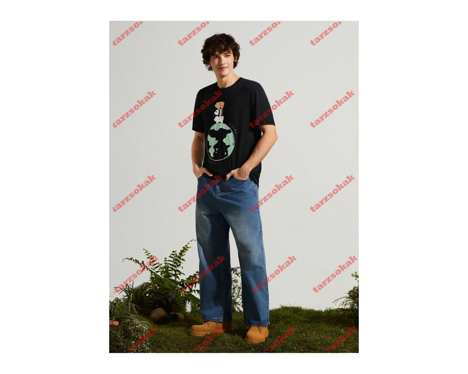 Model 3609 Erkek Yazlık Yuvarlak Yaka Kısa Kollu Günlük Tişört, Yaz