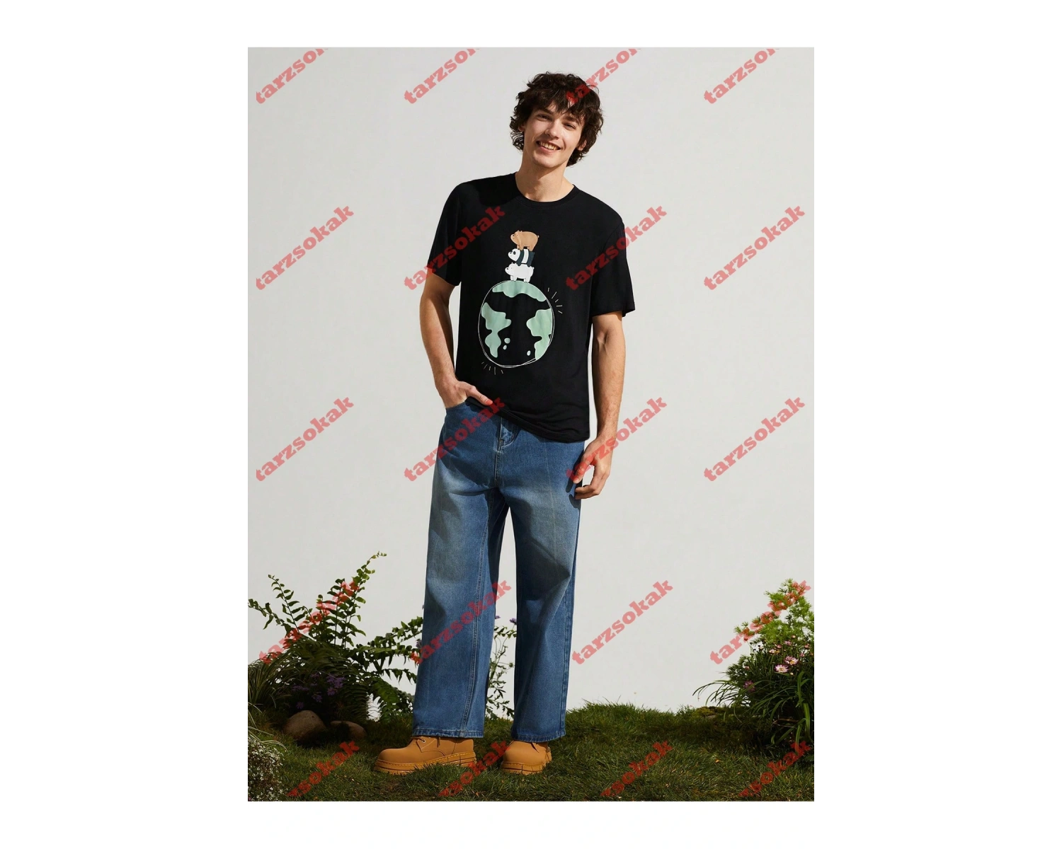 Model 3609 Erkek Yazlık Yuvarlak Yaka Kısa Kollu Günlük Tişört, Yaz