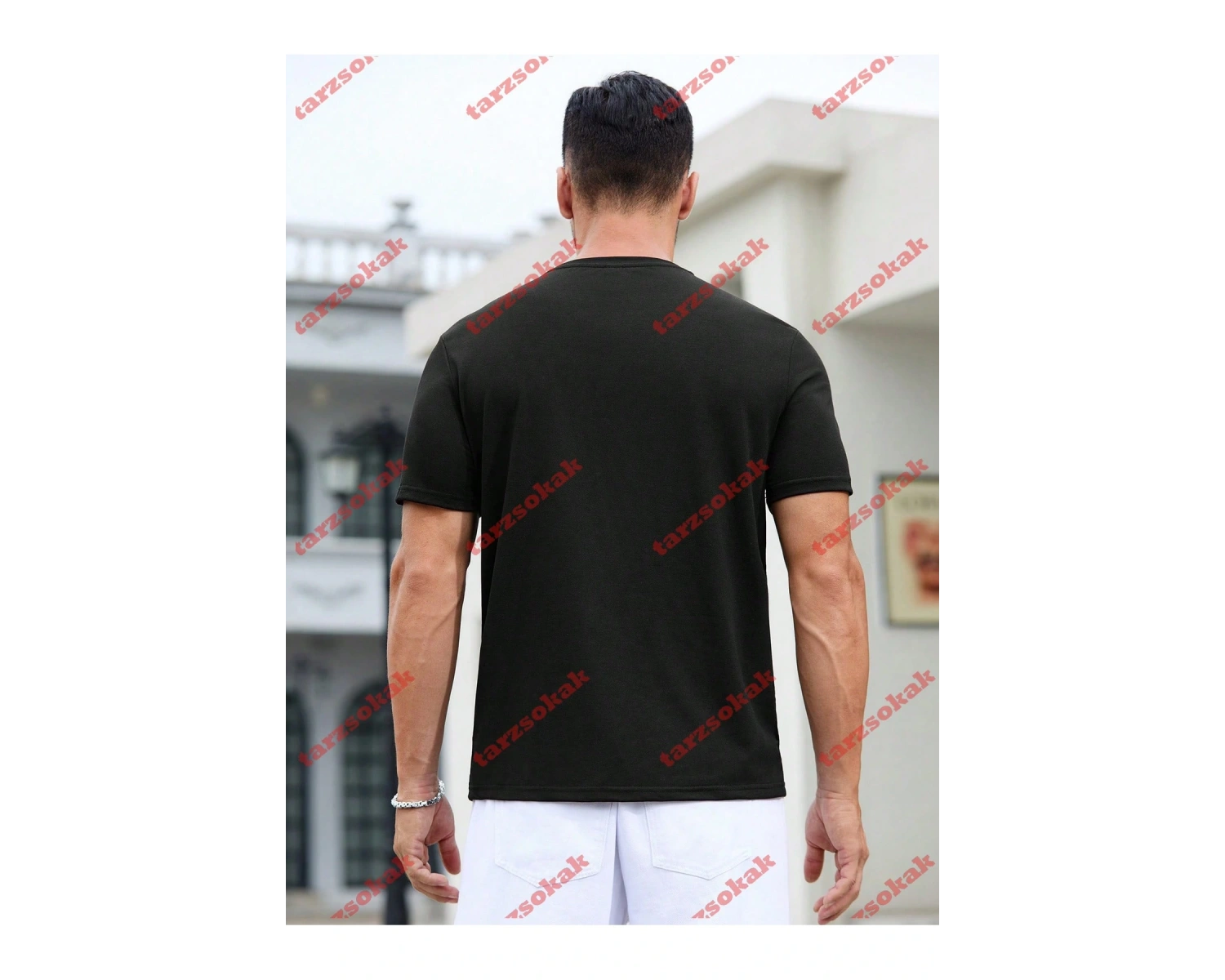 Model 3611 Erkek Yazlık Yuvarlak Yaka Kısa Kollu Günlük Tişört, Yaz