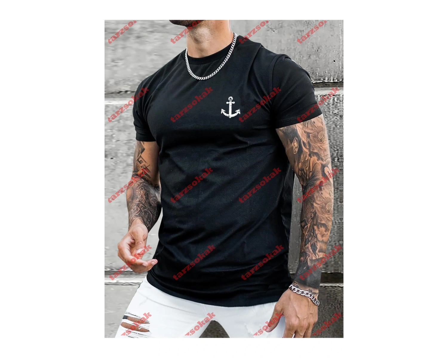 Model 3620 Erkek Yazlık Yuvarlak Yaka Kısa Kollu Günlük Tişört, Yaz