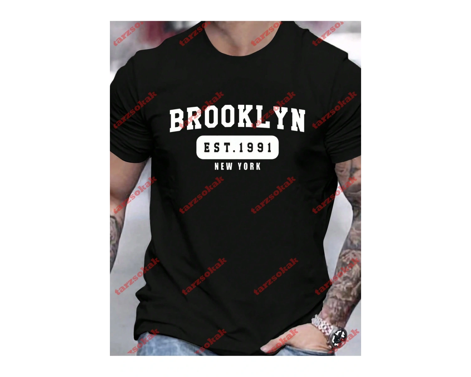 Model 3622 Erkek Yazlık Yuvarlak Yaka Kısa Kollu Günlük Tişört, Yaz