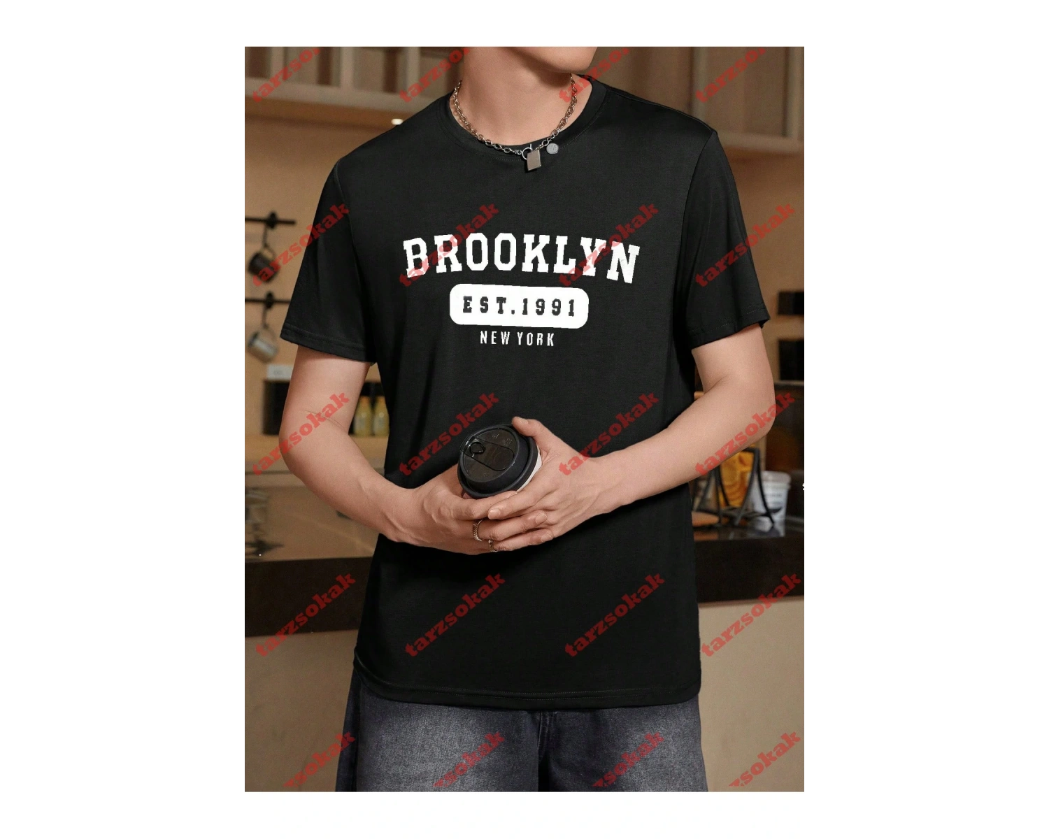 Model 3622 Erkek Yazlık Yuvarlak Yaka Kısa Kollu Günlük Tişört, Yaz